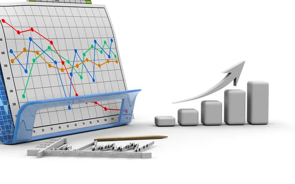 Gráfico de finanças de negócios, diagrama. gráfico, barra — Fotografia de Stock