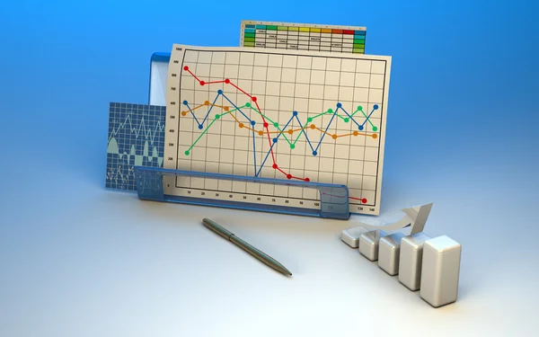 Gráfico de finanças de negócios, diagrama. gráfico, barra — Fotografia de Stock