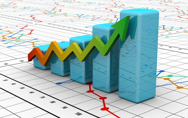 Gráfico financeiro de negócios, diagrama, barra, gráfico — Fotografia de Stock