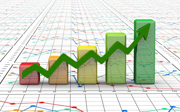ビジネス金融チャート、バーのグラフィック ダイアグラム — ストック写真