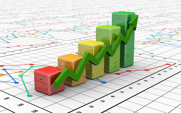 ビジネス金融チャート、バーのグラフィック ダイアグラム — ストック写真