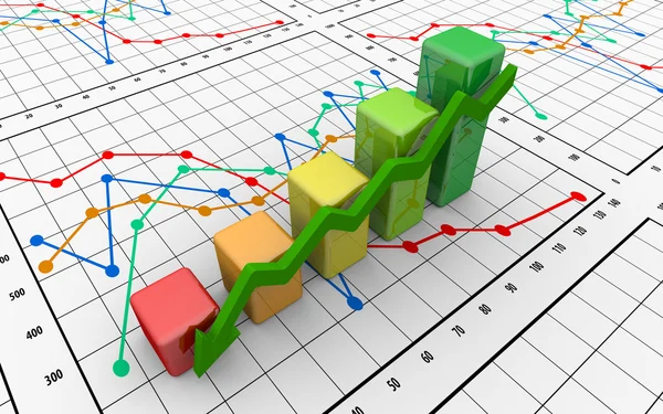 Business finance chart, diagram, bar, graphic — Stock Photo, Image