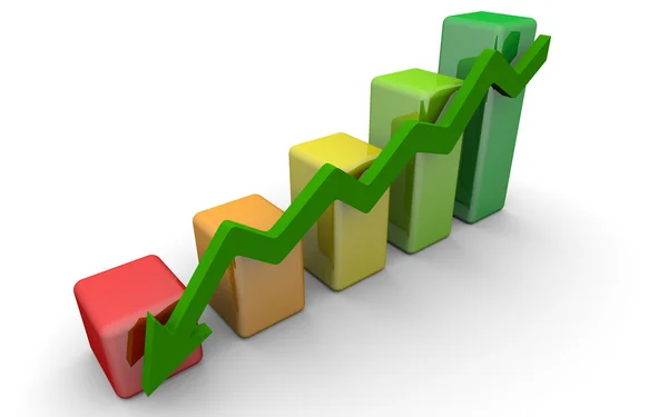 Gráfico financeiro de negócios, diagrama, barra, gráfico — Fotografia de Stock