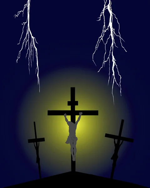 Crucifixion sur le Golgotha — Image vectorielle