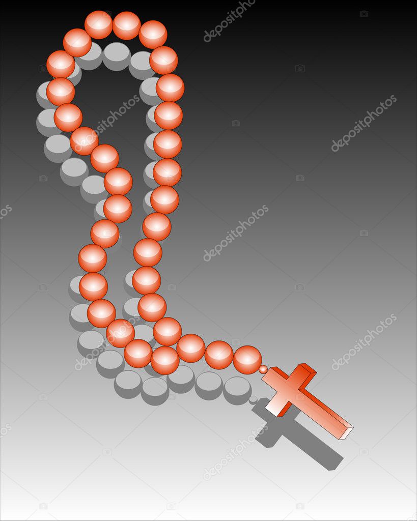 Reddish beads with a cross