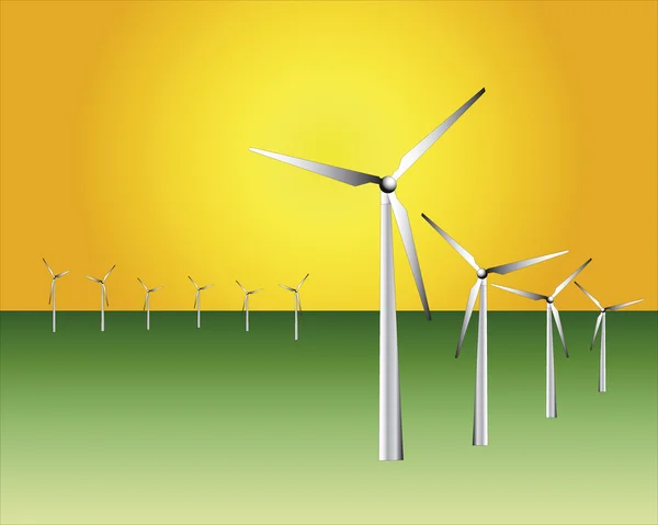 Rüzgar elektrik santrallar — Stok Vektör