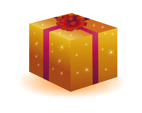 Caja de regalo con un lazo rojo — Vector de stock