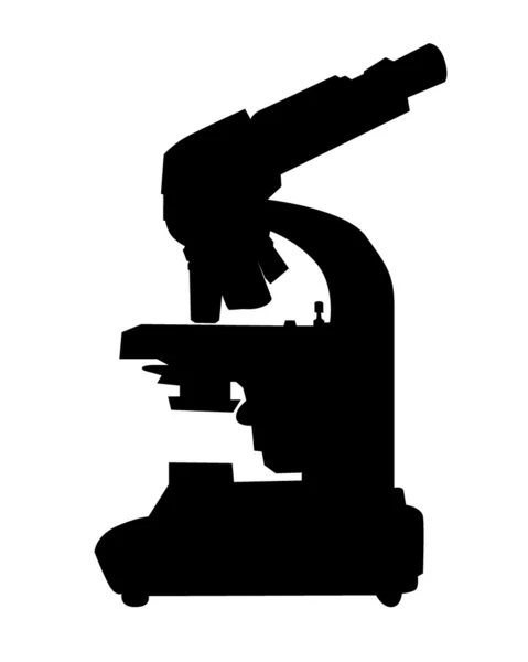 stock vector Black silhouette of a microscope