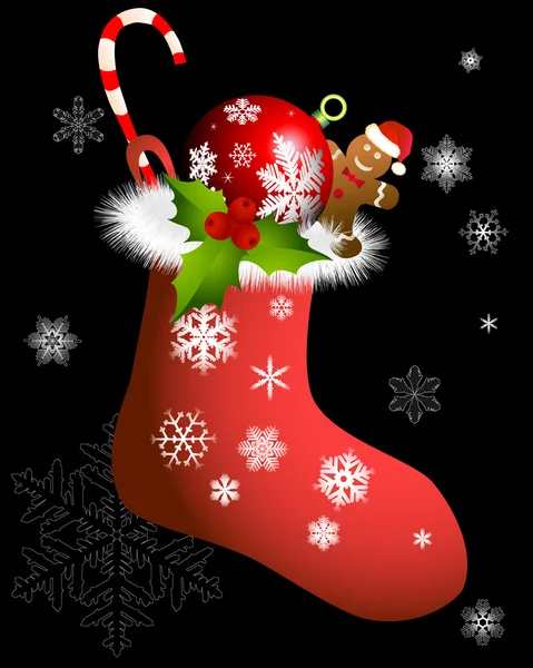 Calcetín de Navidad — Vector de stock