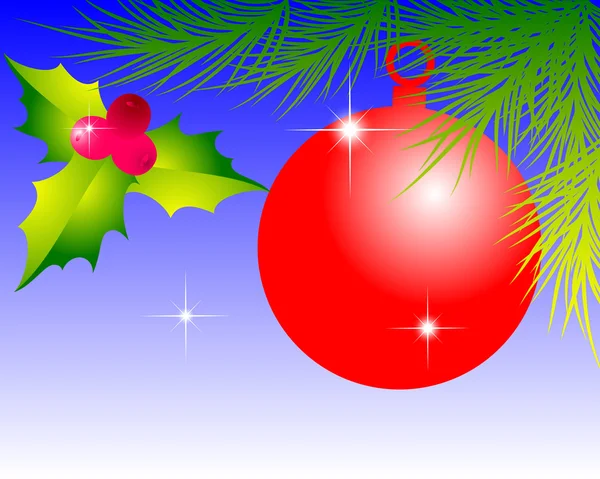 Jouet du Nouvel An rouge avec — Image vectorielle
