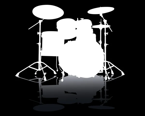 Witte Silhouet Van Drum Type Installatie — Stockvector