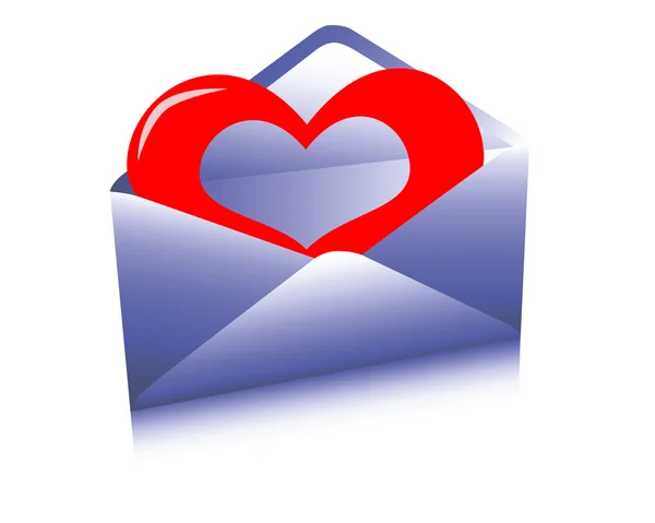 Post envelop met een hart — Stockvector