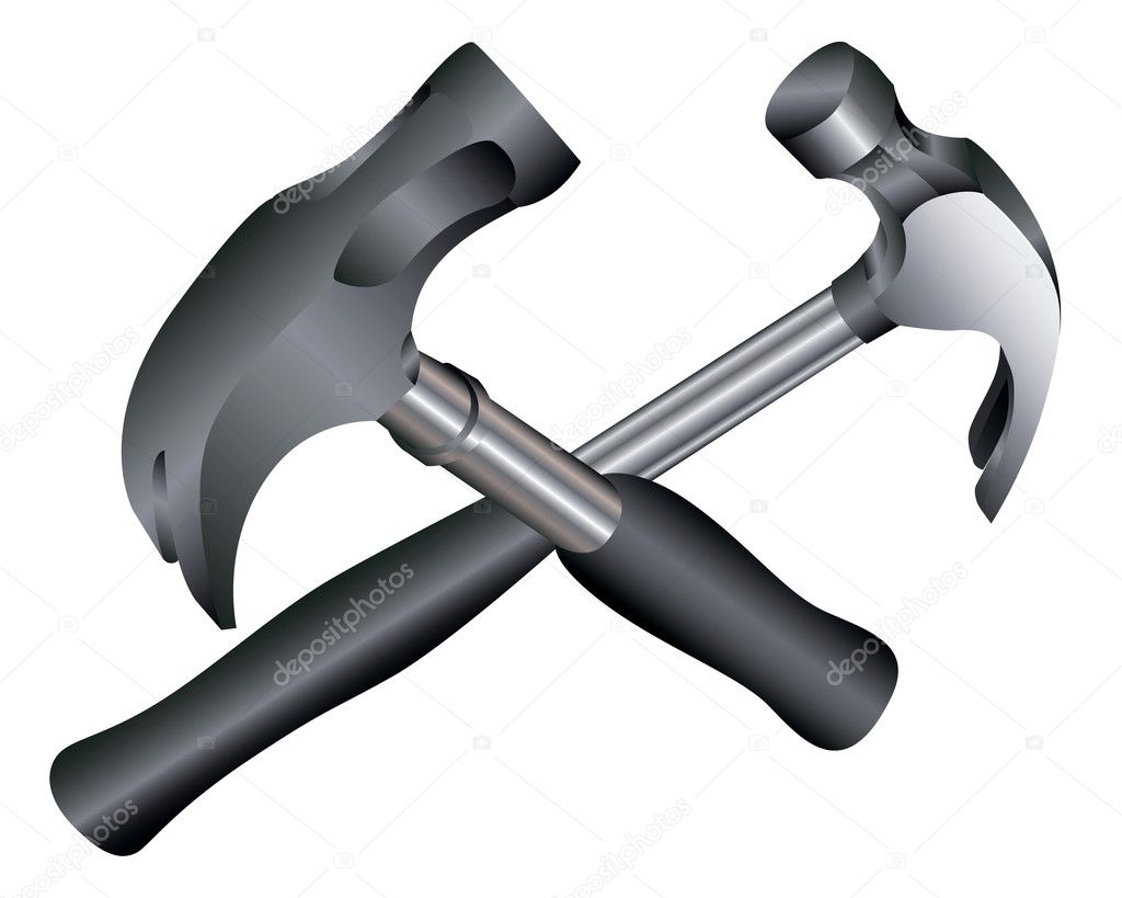 Two Metal Hammers — Stock Vector © Mayboro 4756180