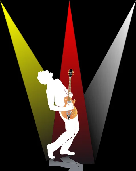 Гитарист с электрогитарой — стоковый вектор