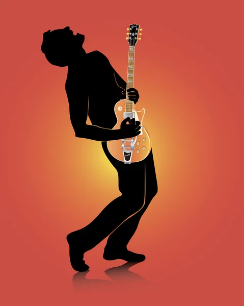 Guitarist with an electric guitar — Stock Vector