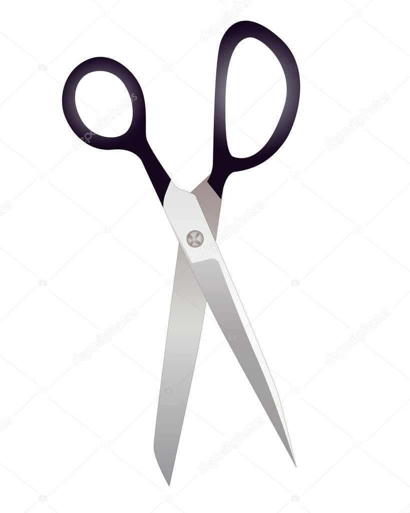 Tailor scissors on a white background