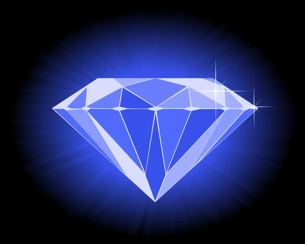Diamante azul facetado — Archivo Imágenes Vectoriales