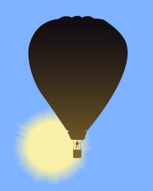 Balloon with a basket clipart