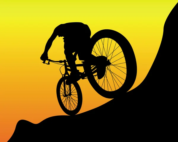 Ciclista de montaña — Vector de stock