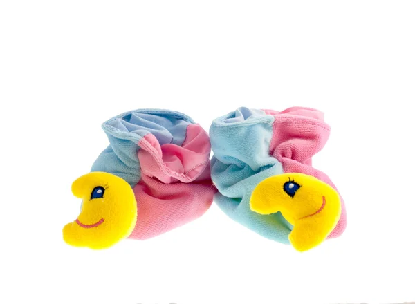 Children's slippers with a rattle — Stock Photo, Image