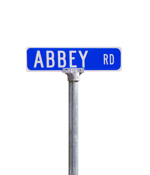 Abtei und Straßenschild — Stockfoto