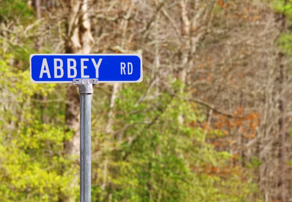 stock image Abbey rd street sign