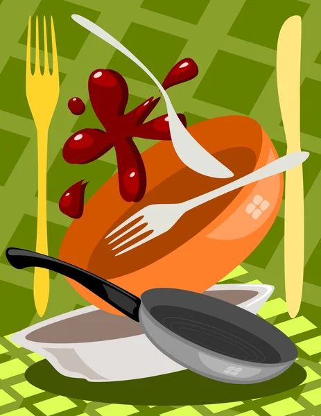 Kuchyňské nádobí — Stockový vektor