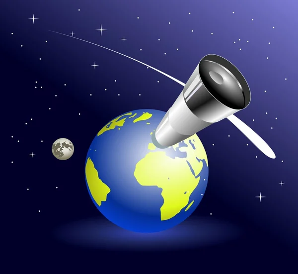 Kék Föld bolygó a világűrben, a háttér — Stock Vector