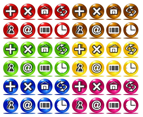 Coloridos iconos web básicos — Archivo Imágenes Vectoriales