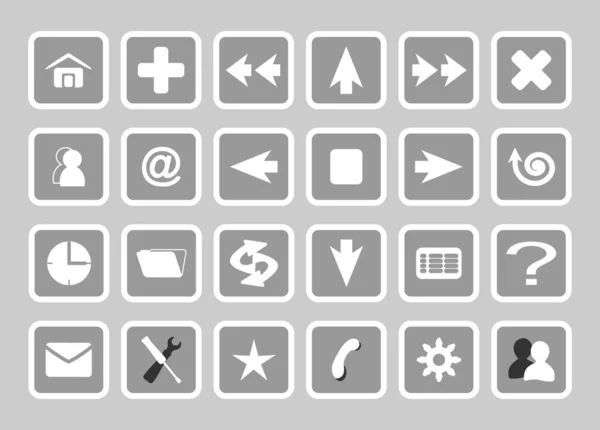 Gris iconos web básicos — Archivo Imágenes Vectoriales