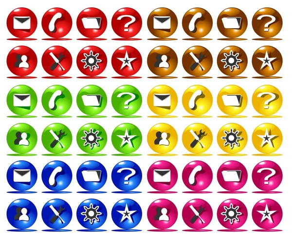 Coloridos iconos web básicos — Archivo Imágenes Vectoriales