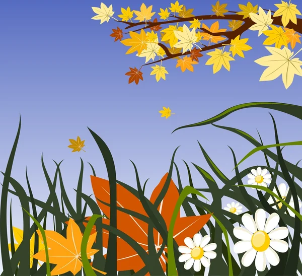 Automne vecteur fond floral — Image vectorielle