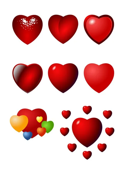 Valentine hjärta vector Ikonuppsättning — Stock vektor
