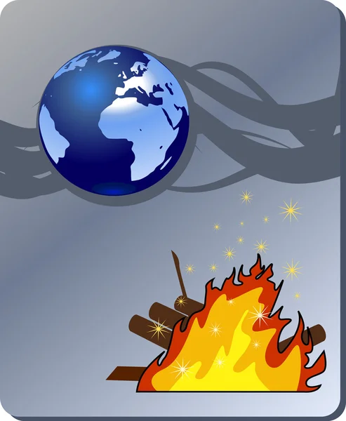 Επικίνδυνη φύση - πυρκαγιά, πυρκαγιά — Διανυσματικό Αρχείο