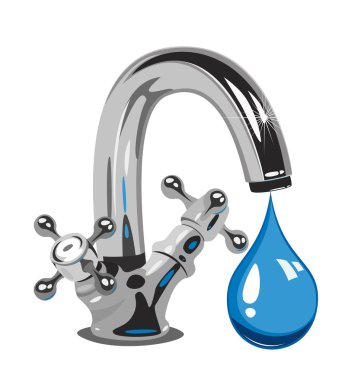 Dripping water, Vector illustration clipart