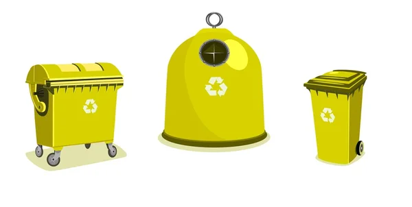 Recycle Bins Two Bigger Small One — Stock Vector