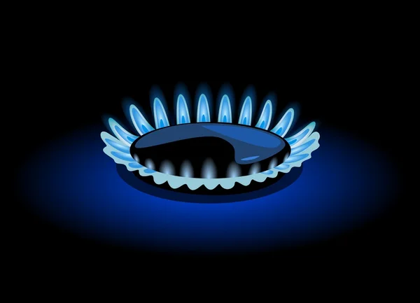 Blauwe vlam van gas — Stockvector