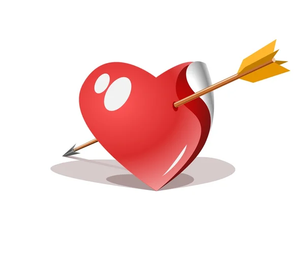 Día San Valentín Con Corazón Flecha — Archivo Imágenes Vectoriales