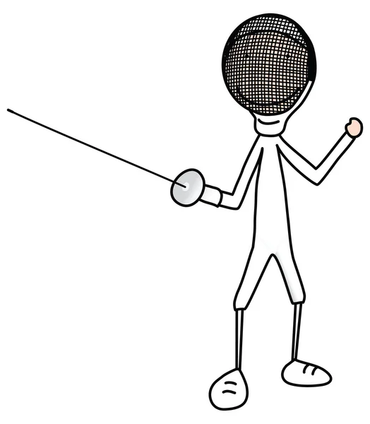 Vector Cartoon Illustration Boy Girl Fencing Clothing — Stock Vector