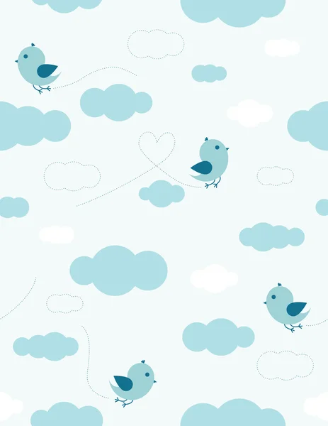 Fåglar i skyn — Stock vektor