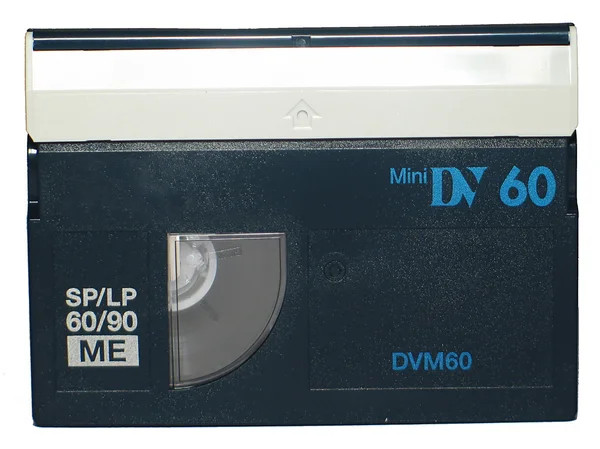 Мини-кассета DV, объект изолирован — стоковое фото