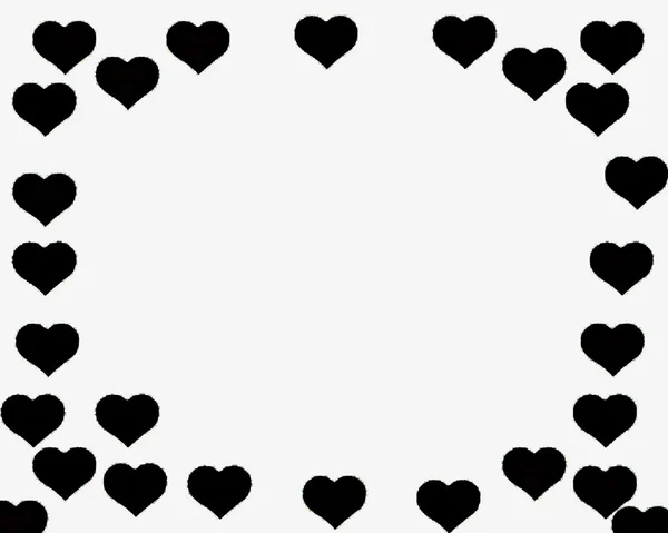 Картинка Черных Сердец — стоковое фото