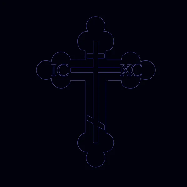 Неоновий Хрест Чорному — стокове фото