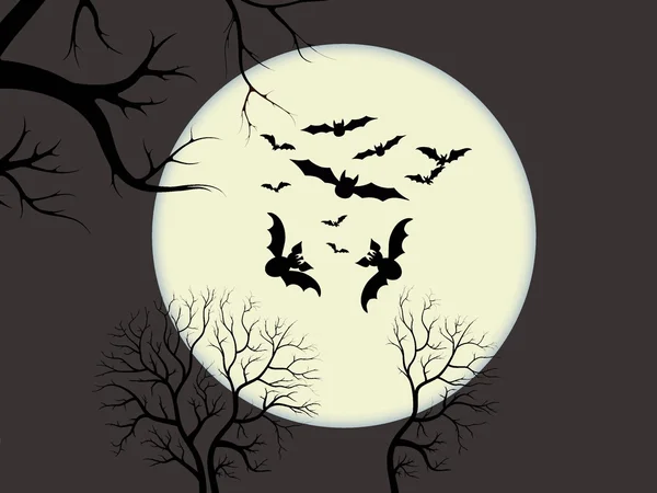 Murciélagos volando a la luz de la luna — Foto de Stock