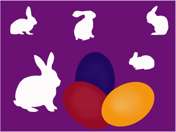 Easter egg and rabbits — Stock Photo, Image
