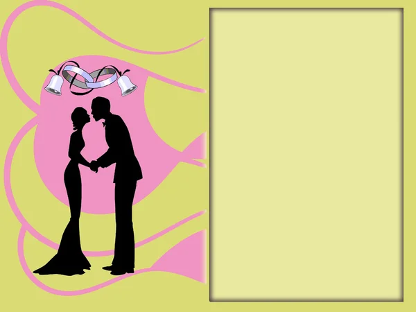 Poznámka: karta svatby — Stock fotografie