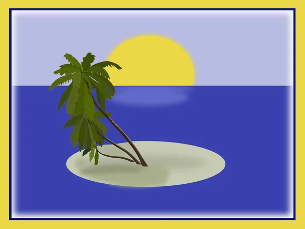 Pustém ostrově ilustrují s rámečkem — Stock fotografie