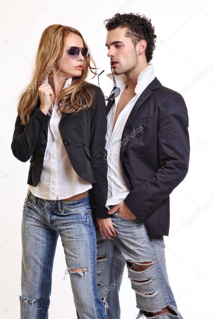 Sexy woman flirthing with a guy