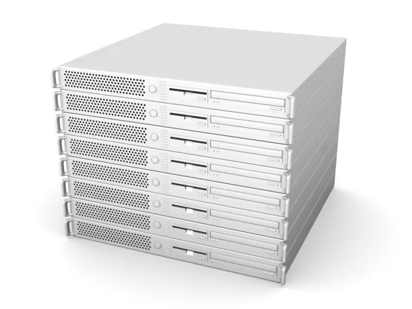 19 inch server stack — Stockfoto
