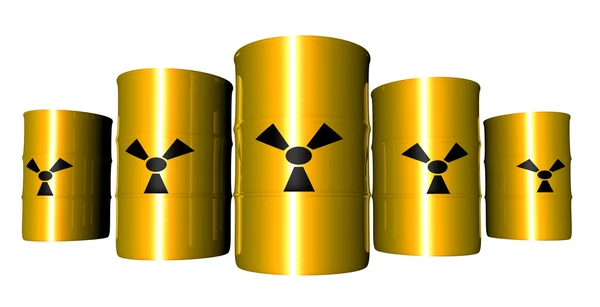 放射性桶 — 图库照片